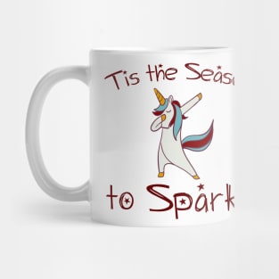 Dabbing Unicorn Christmas Season Sparkle Mug